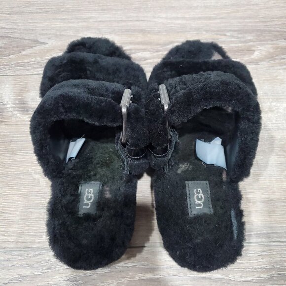 UGG Australia Fuzzy Yeah Slide Slippers Soft Sheepskin Shearling Slip Ons Size 8 - Picture 4 of 13
